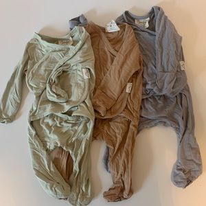 3 sets of bonsie sleepers sized 0-3 months